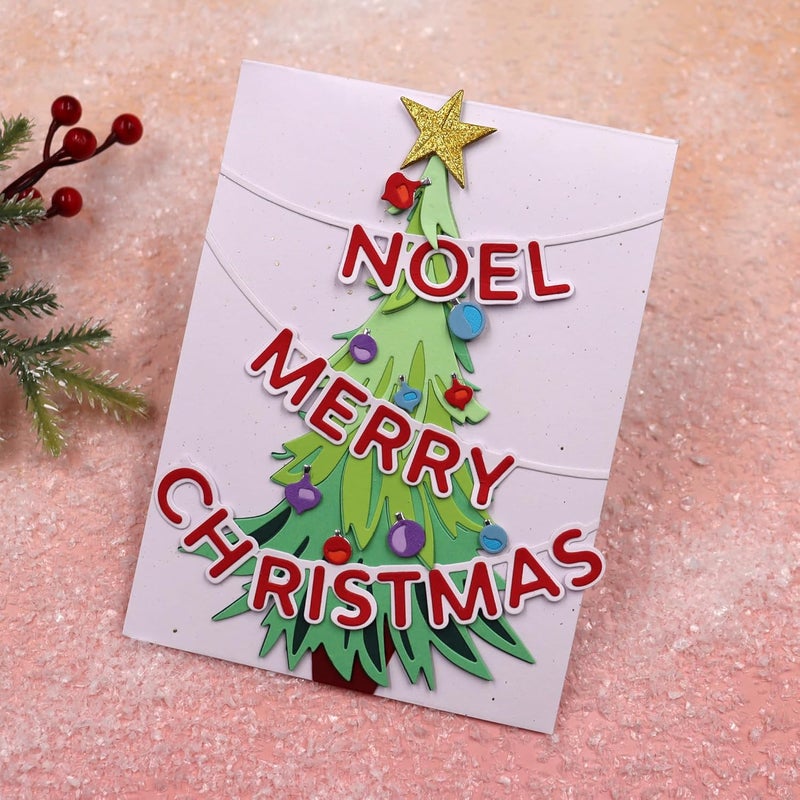 Feemkota Noel Merry Christmas Tree Die Cuts for Card Making Christian Theme Stamps Cutting Dies for DIY Paper Scrapbooking Crafts Embossing Decorations - Image 2
